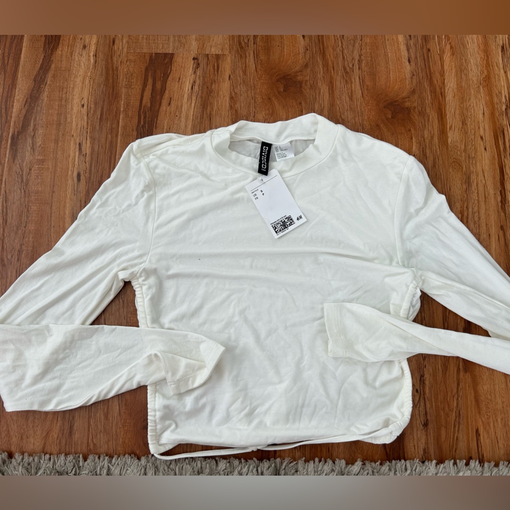 H&M White open back Long Sleeve Top